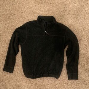 GAP Men's Dark Grey Quarter-Zip Fleece Pullover